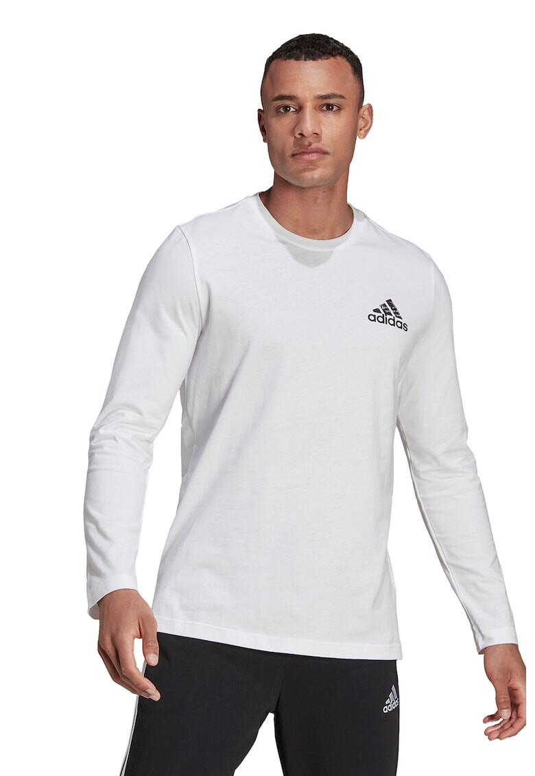 adidas Performance Bluza din bumbac cu maneci lungi si imprimeu text - Pled.ro