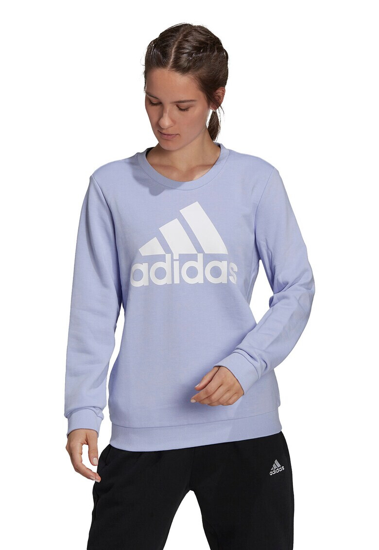 adidas Performance Bluza sport cu decolteu rotund si terminatie striata - Pled.ro