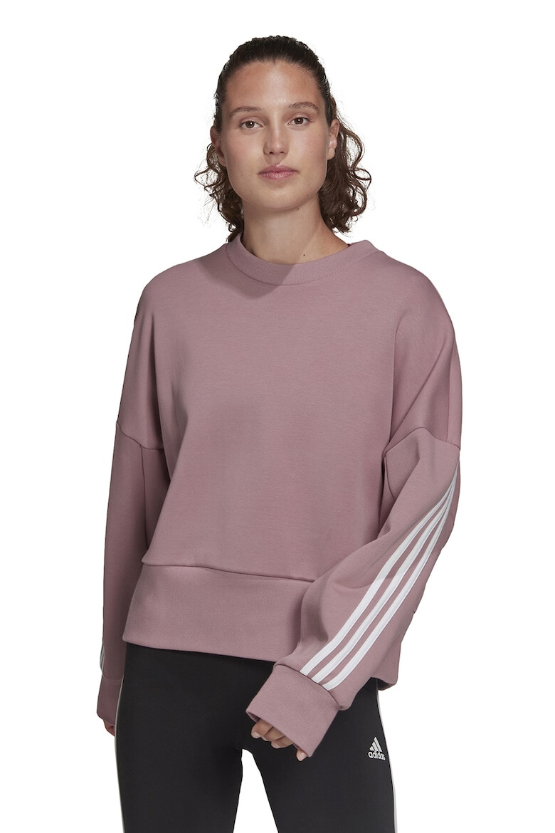 adidas Performance Bluza sport cu maneci cazute Three Stripes - Pled.ro