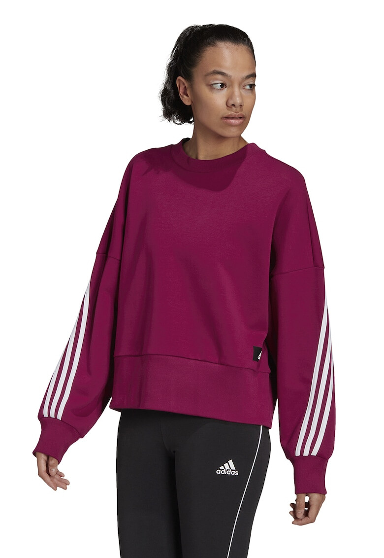 adidas Performance Bluza sport cu maneci cazute Three Stripes - Pled.ro