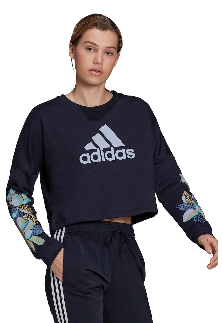 adidas Performance Bluza sport lejera crop din fleece Farm Rio - Pled.ro