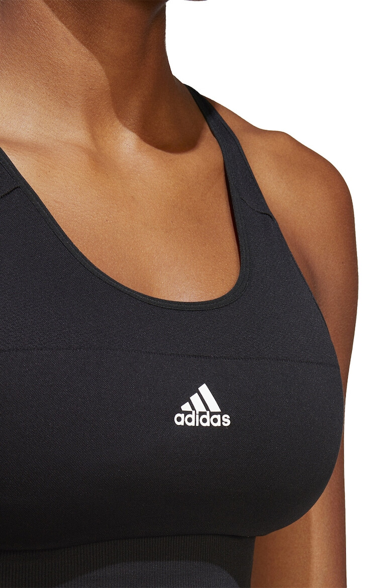 adidas Performance Bustiera cu suport mediu si bretele pe partea din spate pentru antrenament Arknit - Pled.ro