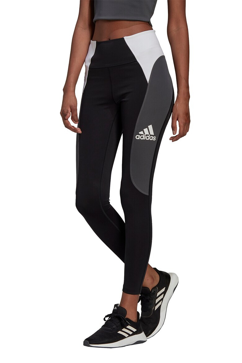 adidas Performance Colanti crop cu detaliu logo pentru fitness - Pled.ro