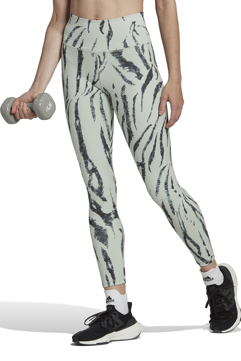 adidas Performance Colanti cu animal print pentru fitness Optime - Pled.ro