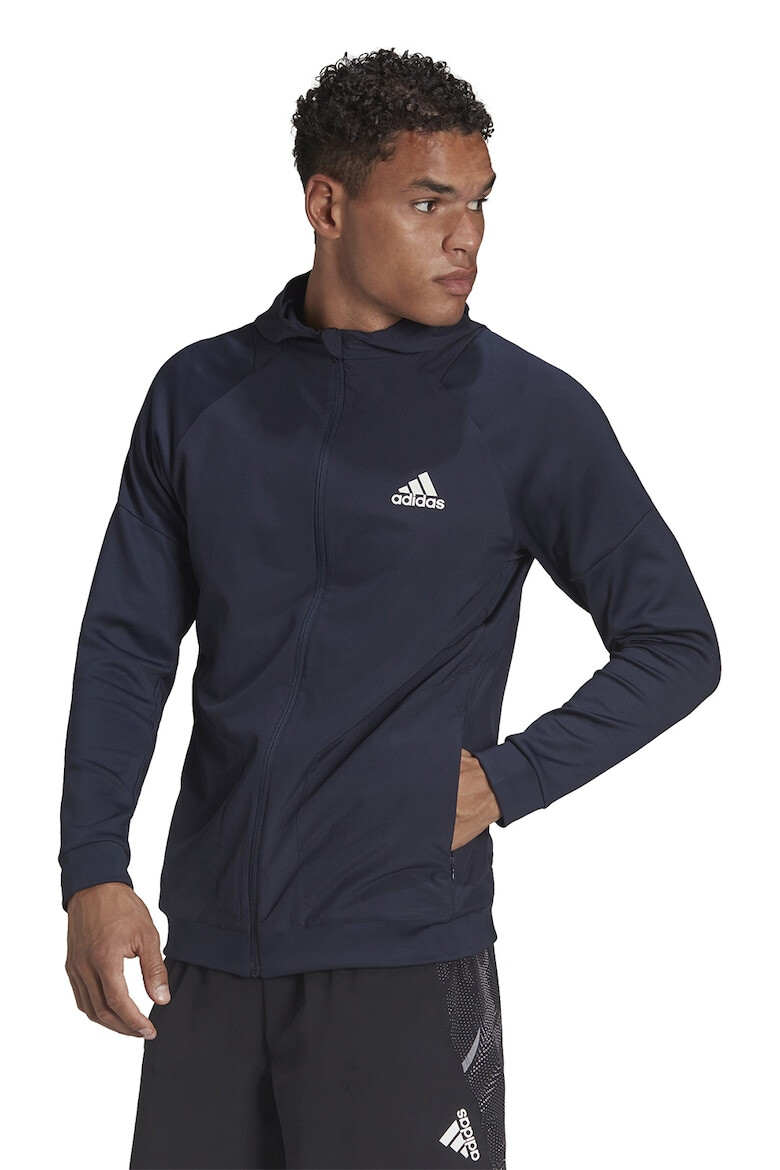 adidas Performance Hanorac slim fit cu fermoar pentru fitness - Pled.ro