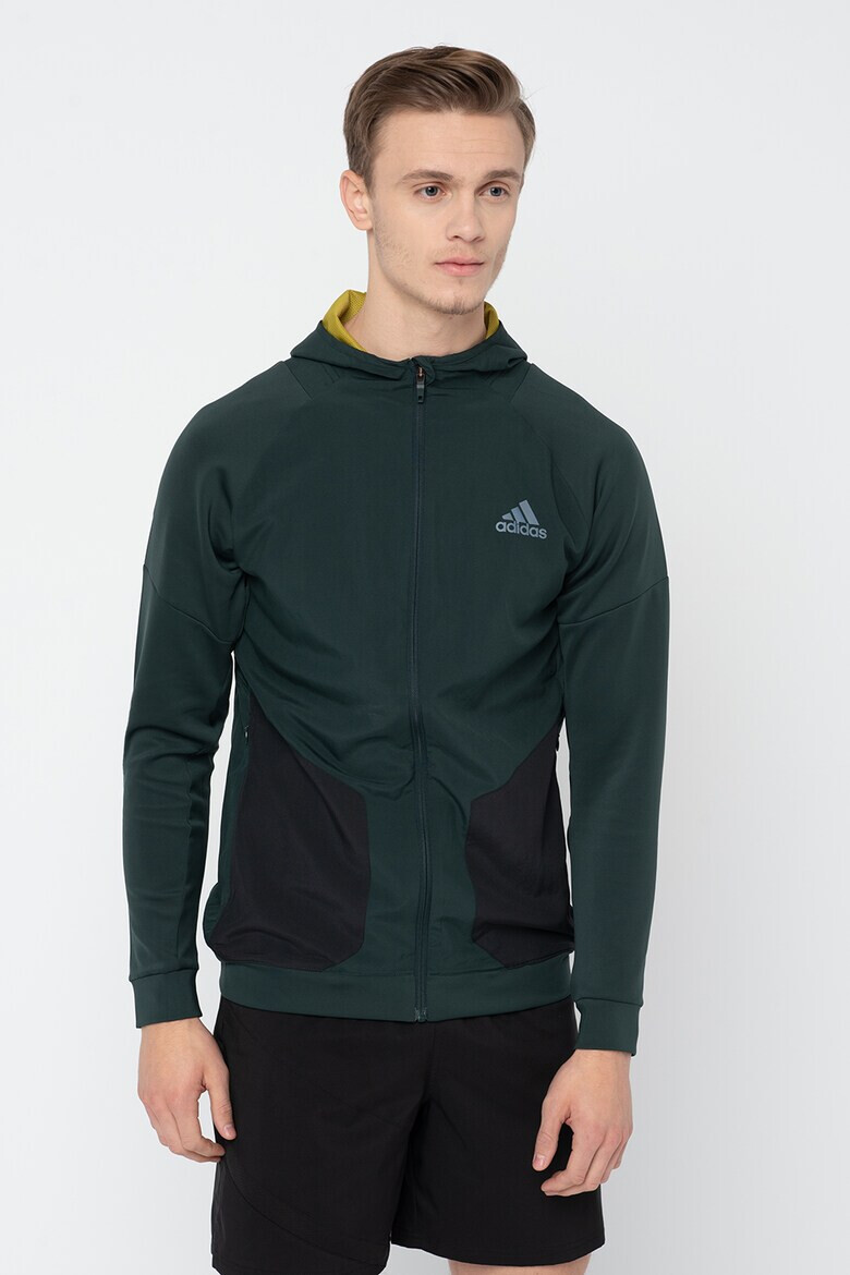 adidas Performance Hanorac slim fit cu fermoar pentru fitness - Pled.ro