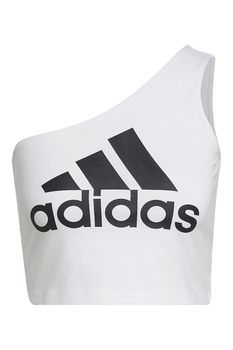 adidas Sportswear Top crop cu decolteu pe un umar si imprimeu logo - Pled.ro