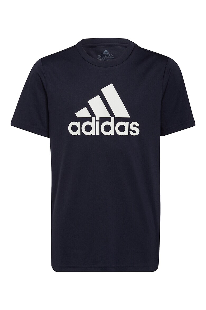 adidas Performance Tricou cu imprimeu logo si decolteu la baza gatului - Pled.ro