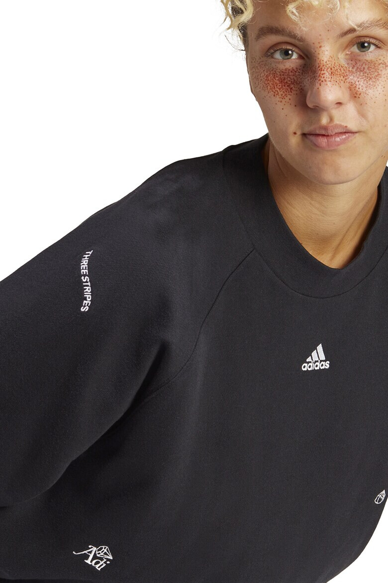 adidas Sportswear Bluza sport cu decolteu la baza gatului si detalii brodate - Pled.ro