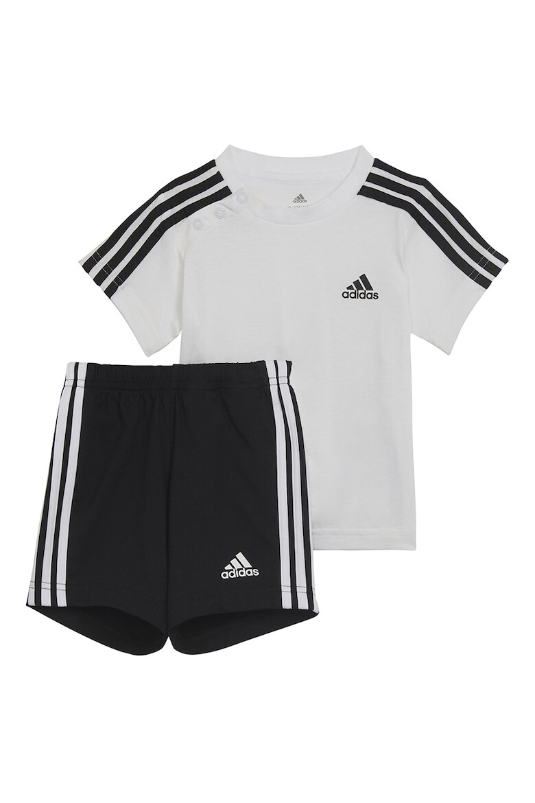 adidas Sportswear Set de tricou si pantaloni scurti cu benzi laterale contrastante - Pled.ro