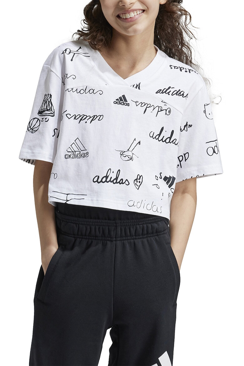 adidas Sportswear Tricou crop cu imprimeu logo - Pled.ro