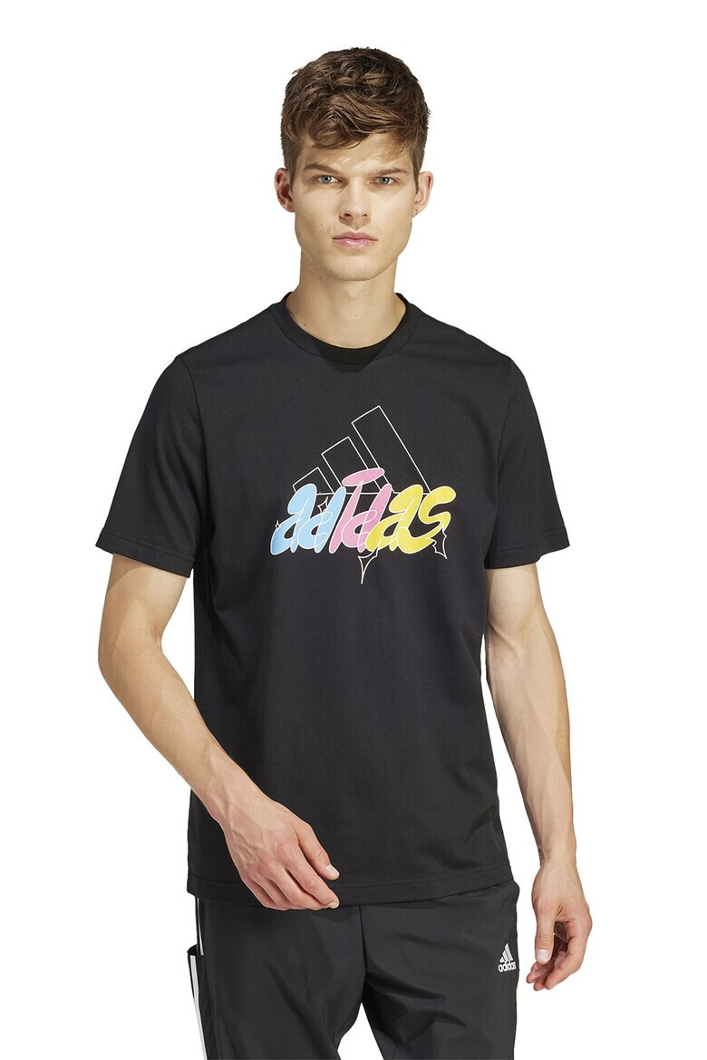 adidas Sportswear Tricou cu decolteu la baza gatului si imprimeu logo - Pled.ro