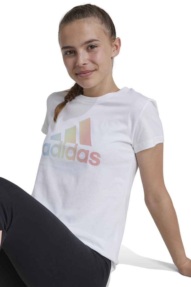 adidas Sportswear Tricou cu decolteu la baza gatului si imprimeu logo - Pled.ro