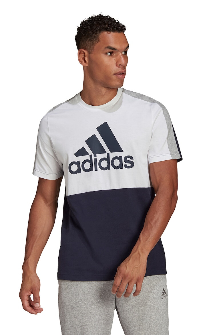 adidas Sportswear Tricou cu decolteu la baza gatului si model colorblock Essentials - Pled.ro