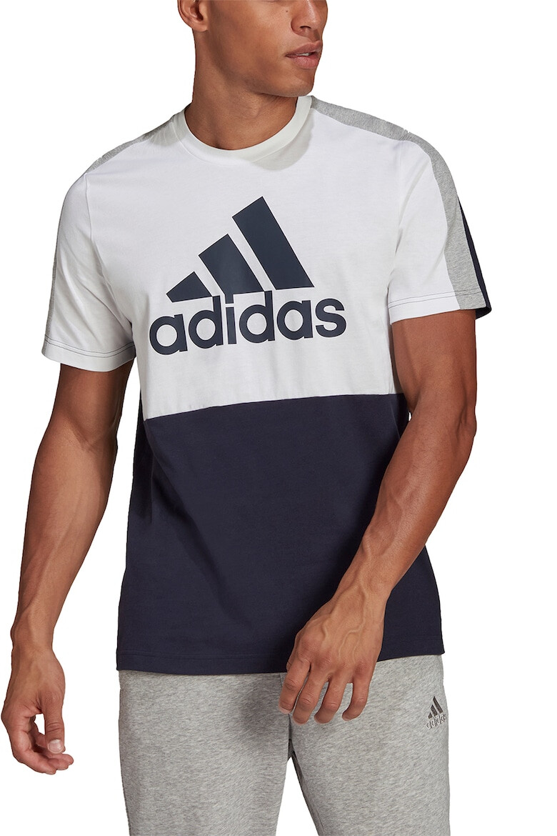 adidas Sportswear Tricou cu decolteu la baza gatului si model colorblock Essentials - Pled.ro