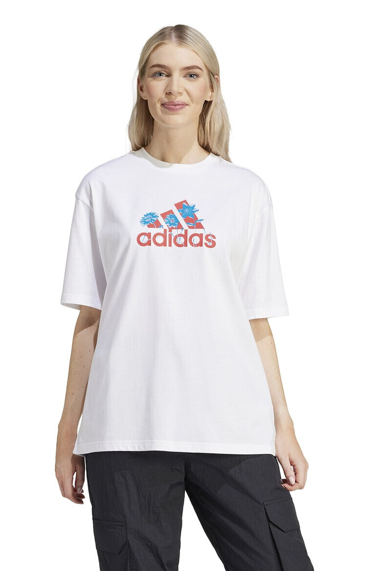 adidas Sportswear Tricou cu logo si imprimeu floral - Pled.ro