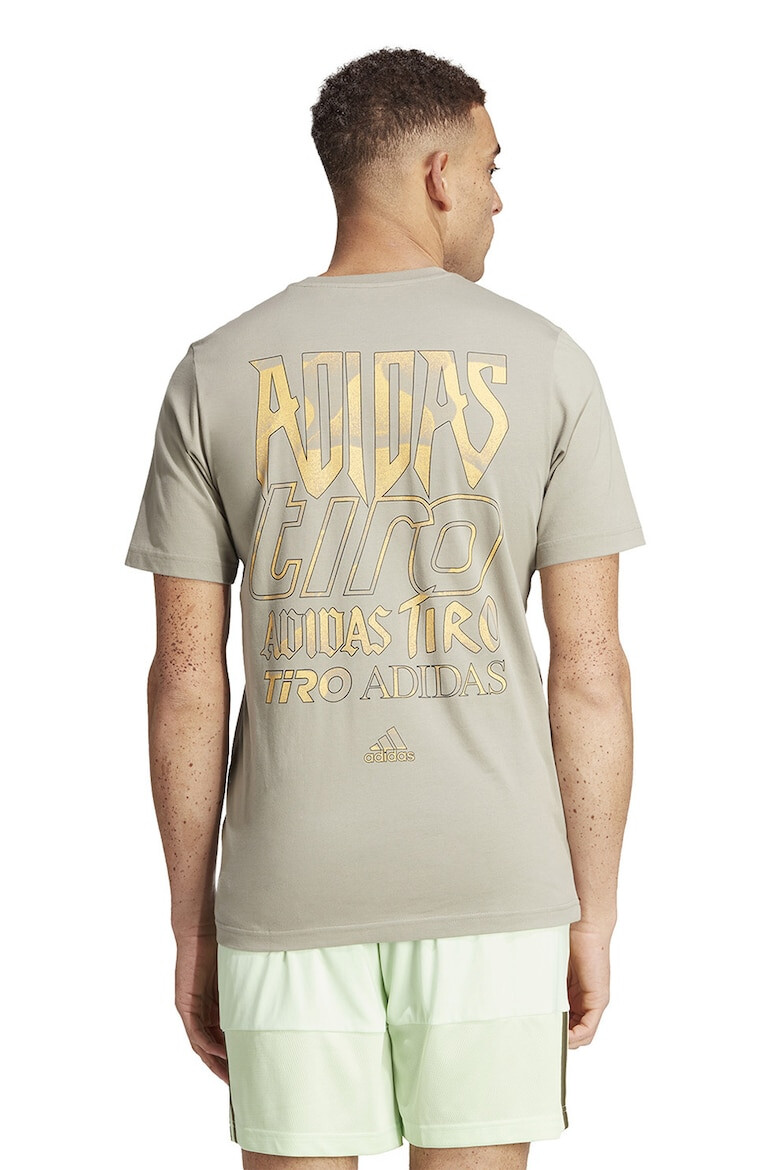 adidas Sportswear Tricou din bumbac cu decolteu la baza gatului logo si imprimeu pe partea din spate - Pled.ro