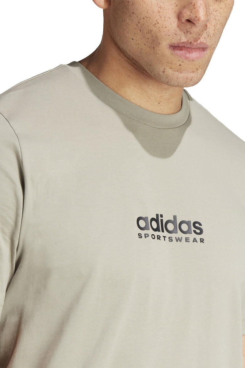 adidas Sportswear Tricou din bumbac cu decolteu la baza gatului logo si imprimeu pe partea din spate - Pled.ro