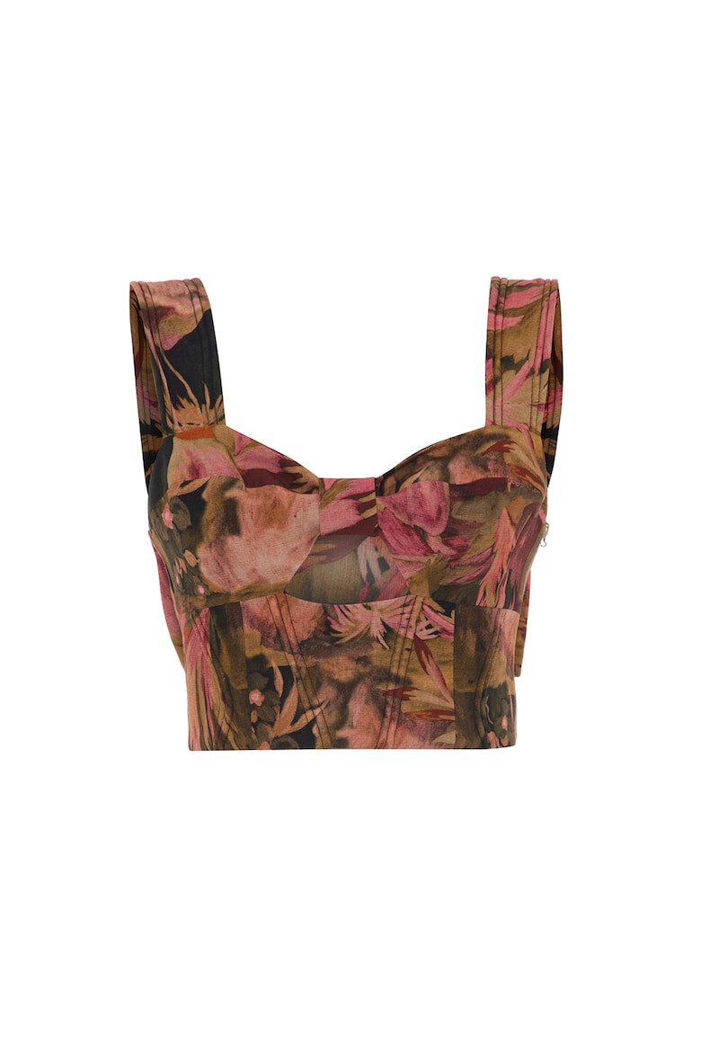 adL Corset crop cu imprimeu floral - Pled.ro