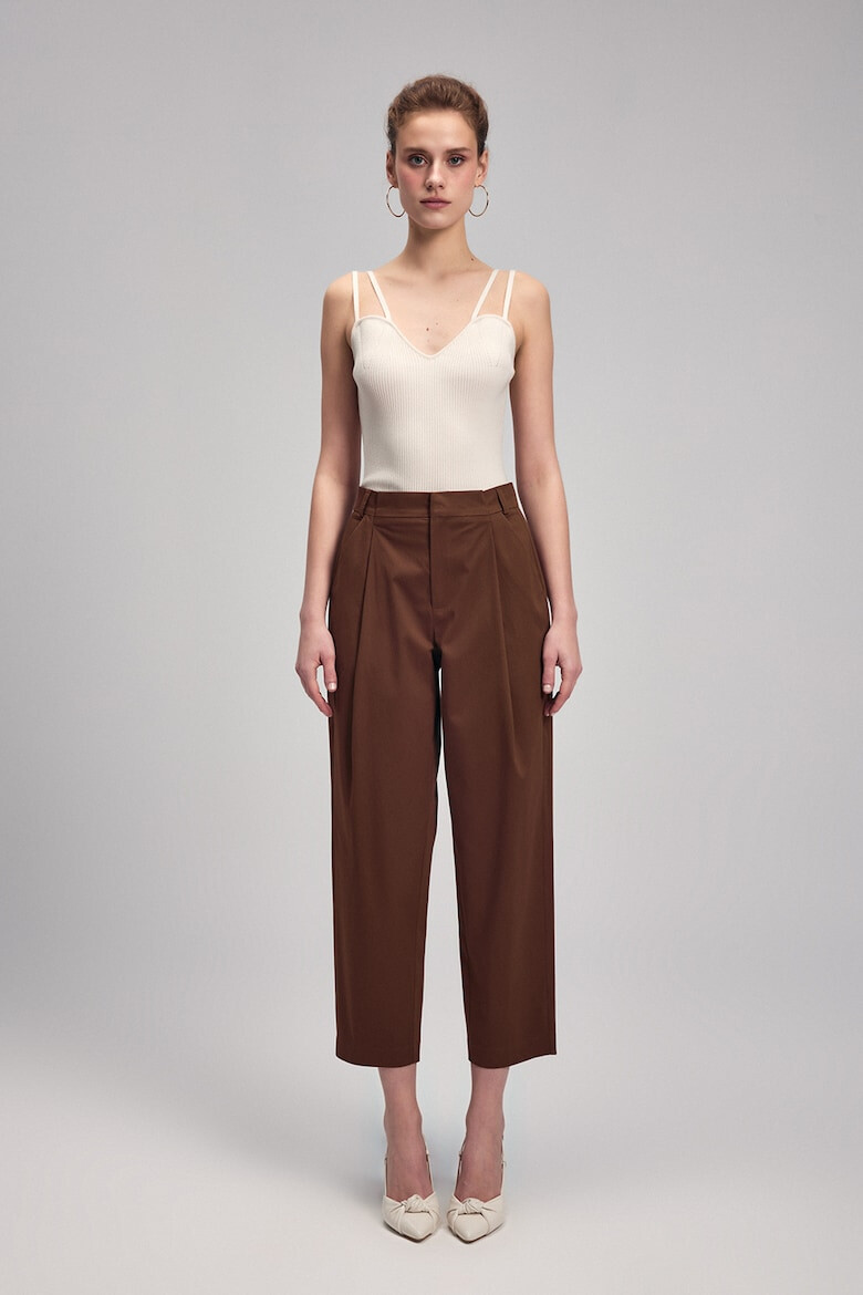 adL Pantaloni crop eleganti cu croiala conica - Pled.ro