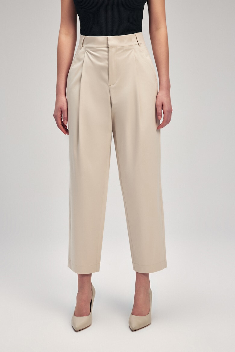 adL Pantaloni crop eleganti cu croiala conica - Pled.ro