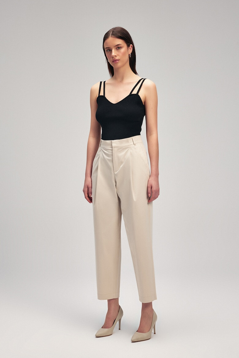 adL Pantaloni crop eleganti cu croiala conica - Pled.ro