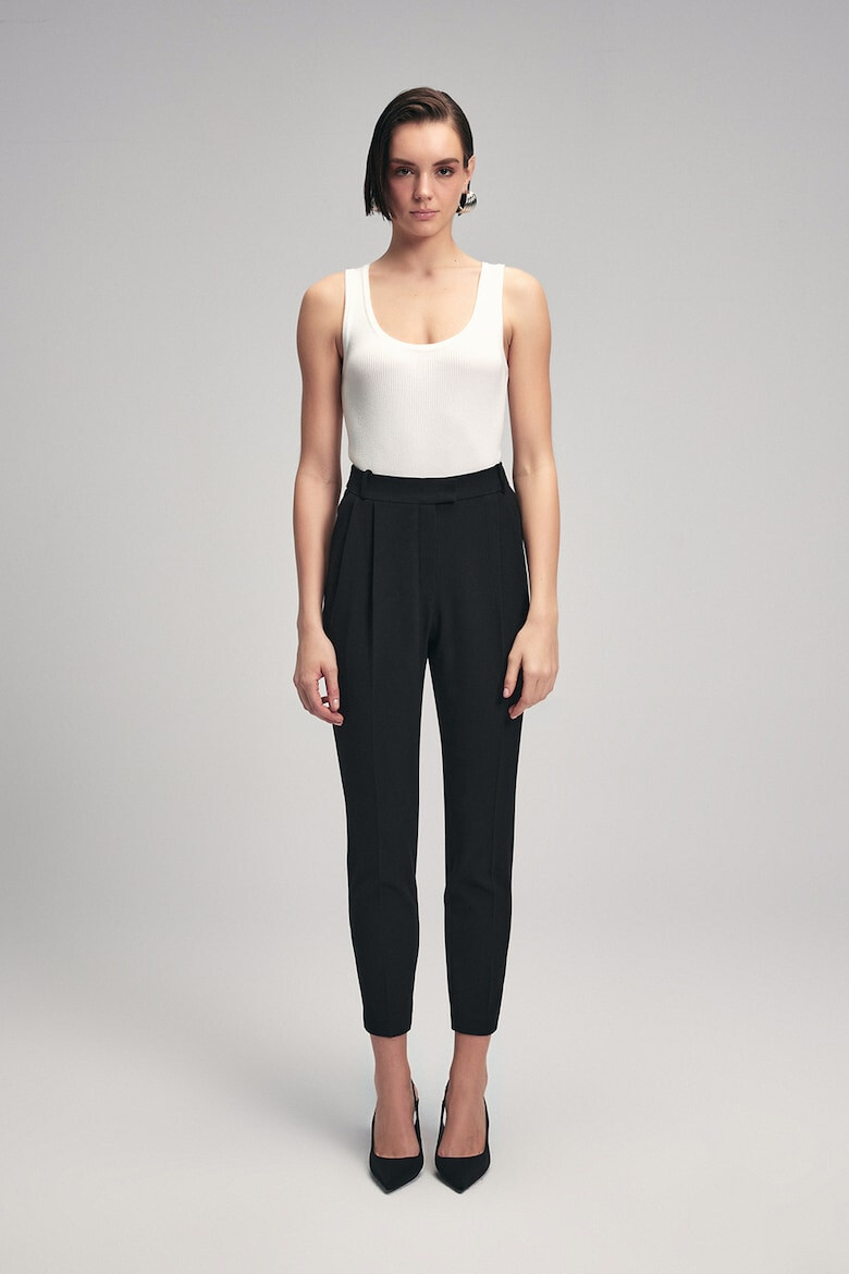 adL Pantaloni crop eleganti cu croiala conica - Pled.ro