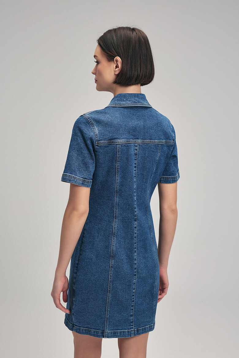 adL Rochie-camasa din denim cu croiala dreapta - Pled.ro