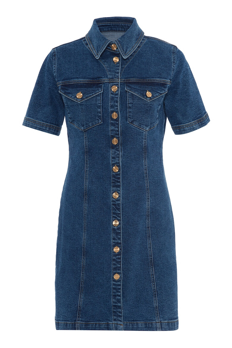 adL Rochie-camasa din denim cu croiala dreapta - Pled.ro