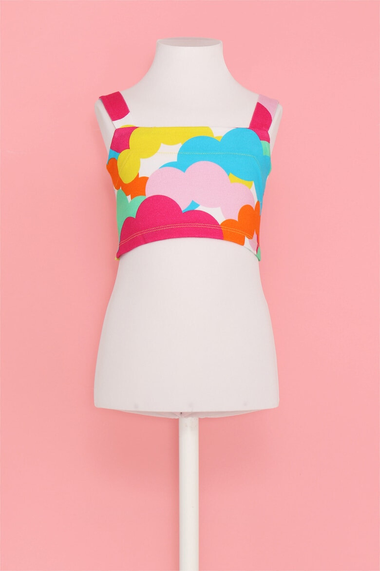 Agatha Ruiz de la Prada Top crop de bumbac cu model abstract - Pled.ro