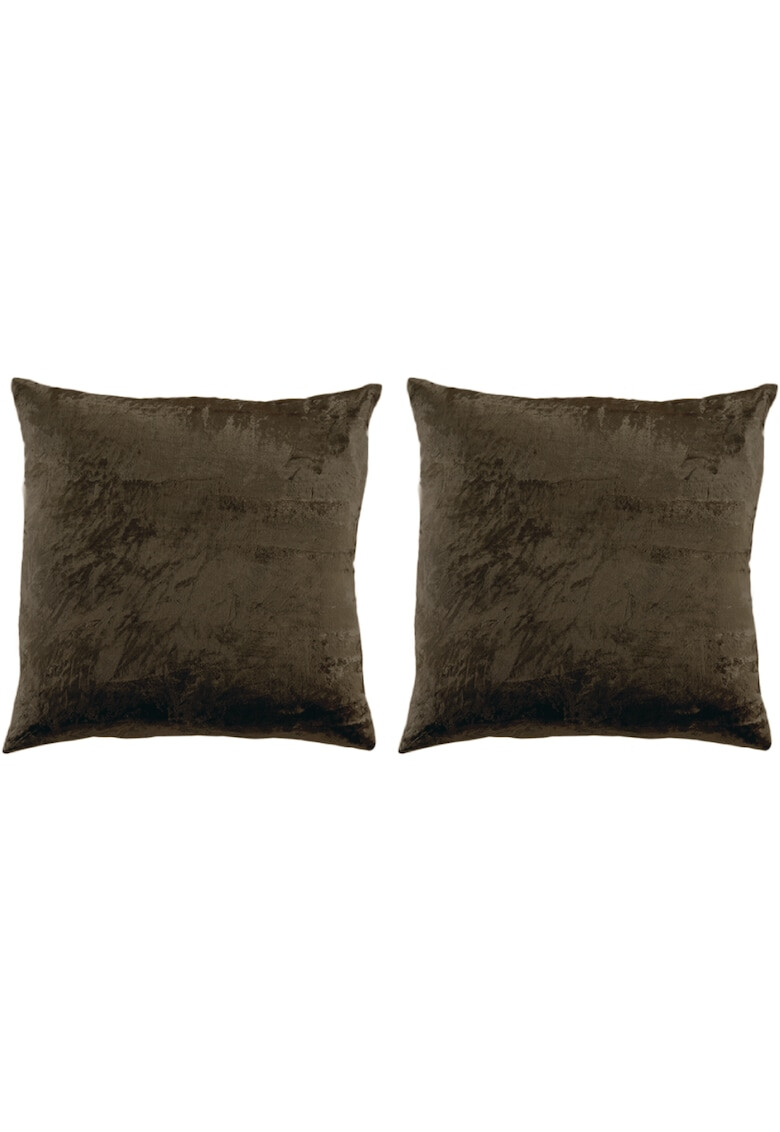 AGLIKA Set 2 huse pentru pernute decorative Velvet 45x45 cm inchidere cu fermoar poliester - Pled.ro