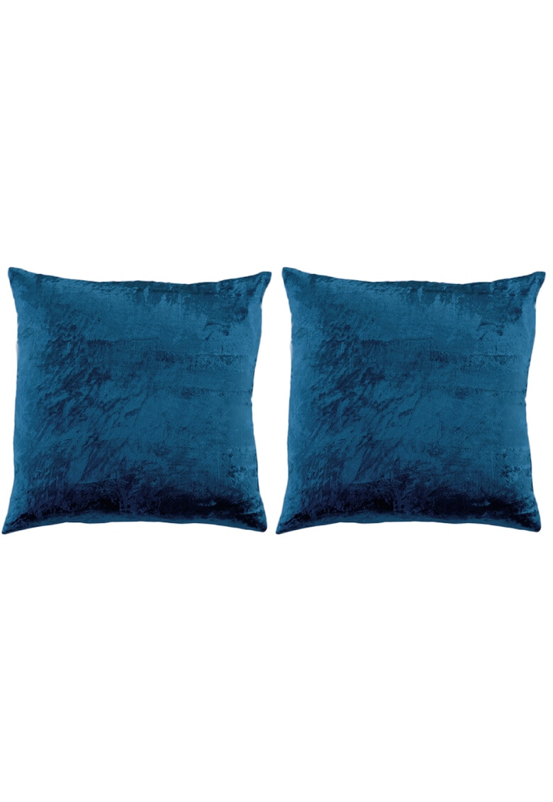 AGLIKA Set 2 huse pentru pernute decorative Velvet 45x45 cm inchidere cu fermoar poliester - Pled.ro