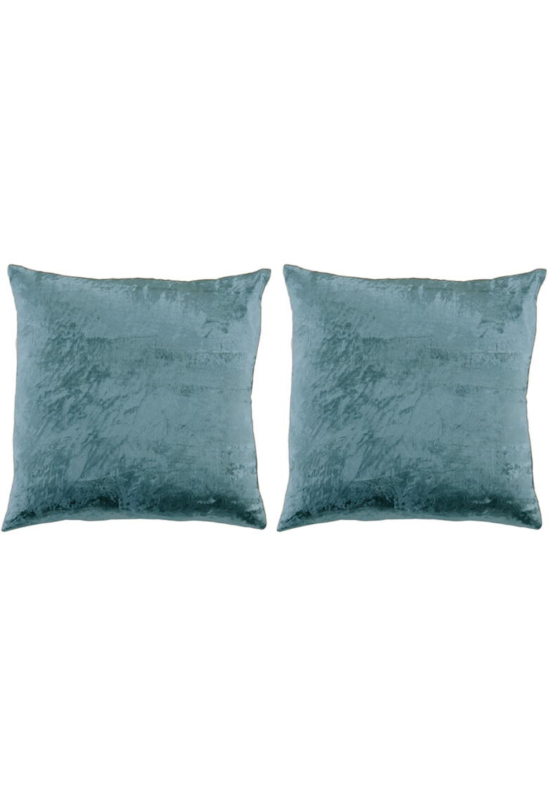 AGLIKA Set 2 huse pentru pernute decorative Velvet 45x45 cm inchidere cu fermoar poliester - Pled.ro