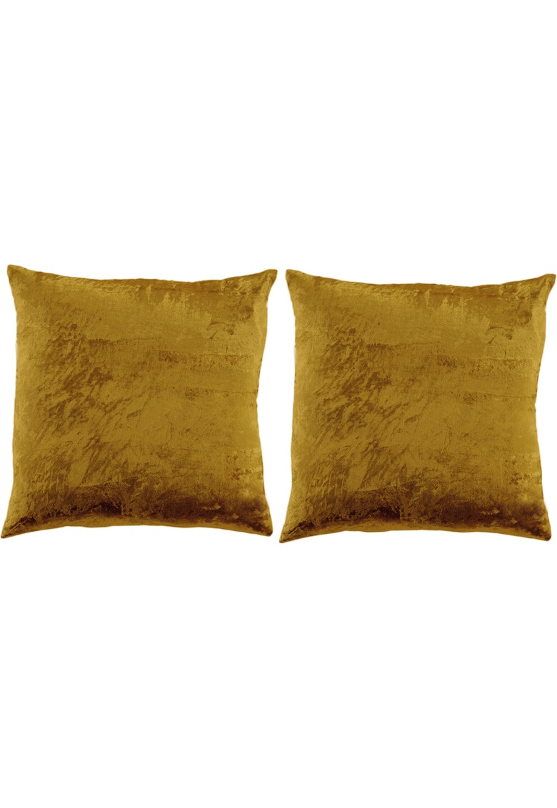 AGLIKA Set 2 huse pentru pernute decorative Velvet 45x45 cm inchidere cu fermoar poliester - Pled.ro