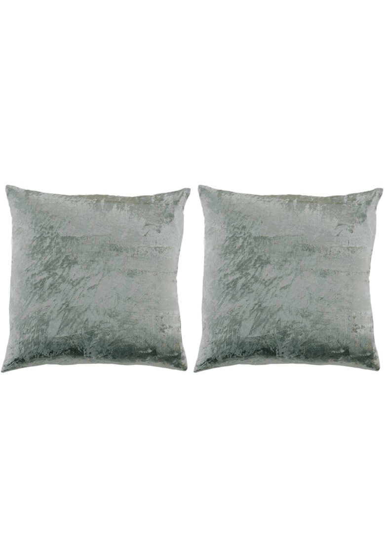 AGLIKA Set 2 huse pentru pernute decorative Velvet 45x45 cm inchidere cu fermoar poliester - Pled.ro