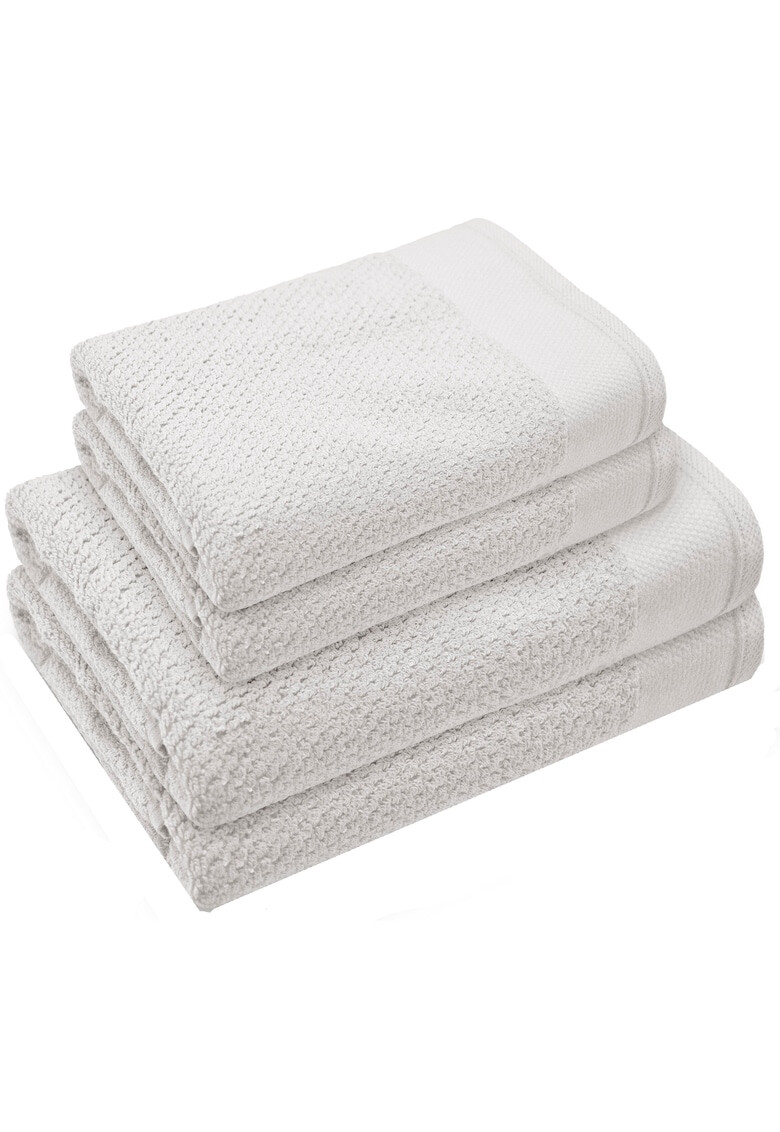 AGLIKA Set 4 prosoape baie Perla Velvet 100% bumbac 2 x 50x100 cm si 2 x 70x140 cm - Pled.ro