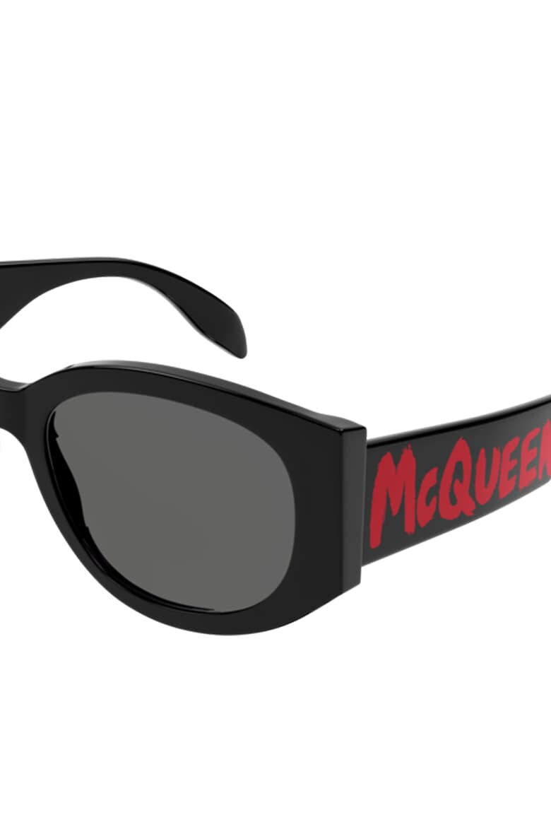 Alexander Mcqueen Ochelari de soare ovali cu imprimeu logo - Pled.ro