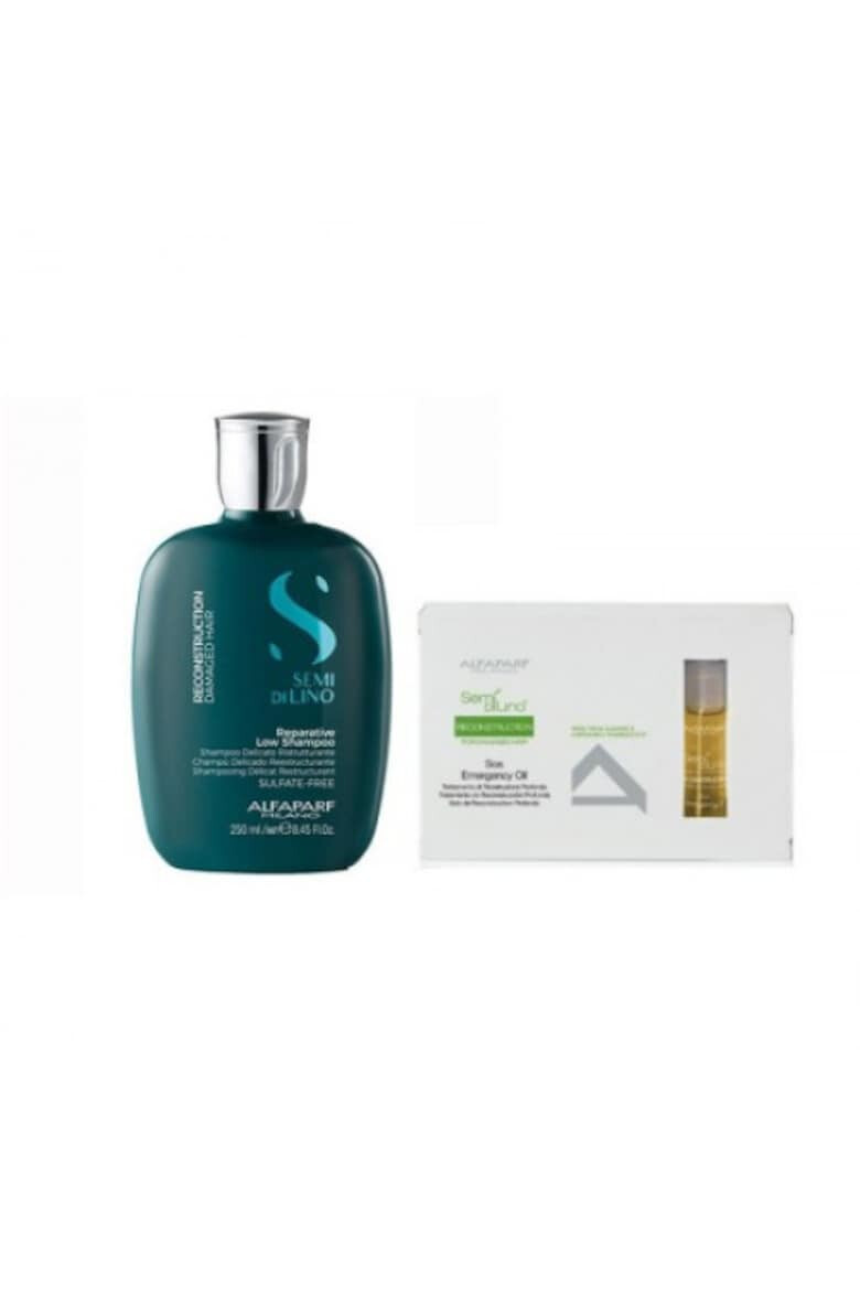 Alfaparf Milano Set Alfaparf Semi Di Lino Reconstruction 250 ml Sampon + 6x13 ml fiole Reparative Lotion - Pled.ro