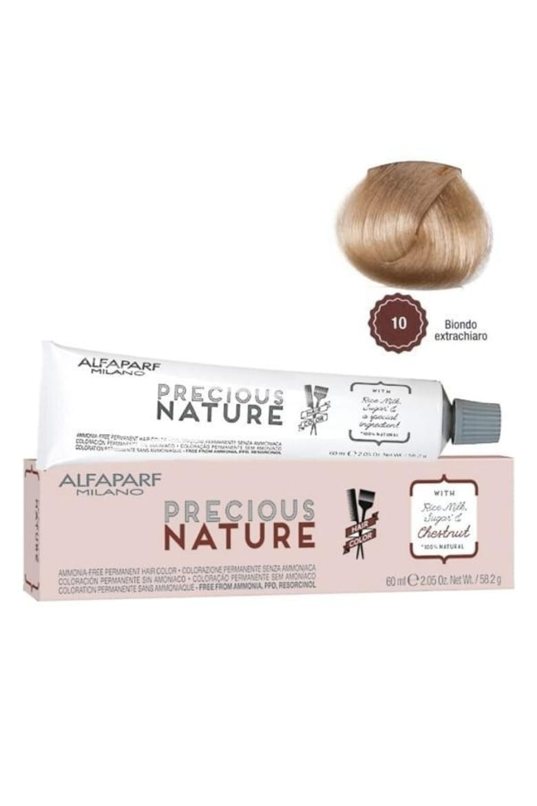 Alfaparf Milano Vopsea Permanenta fara amoniac Precious Nature 10.1 Biondo Extrachiaro Cenere Femei 60 ml - Pled.ro