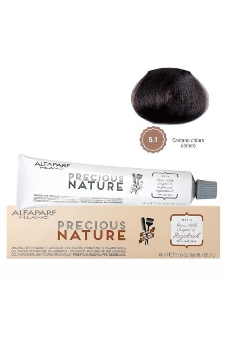 Alfaparf Milano Vopsea Permanenta fara amoniac Precious Nature 5.32 Castano Chiaro Dorato Irise Femei 60 ml - Pled.ro