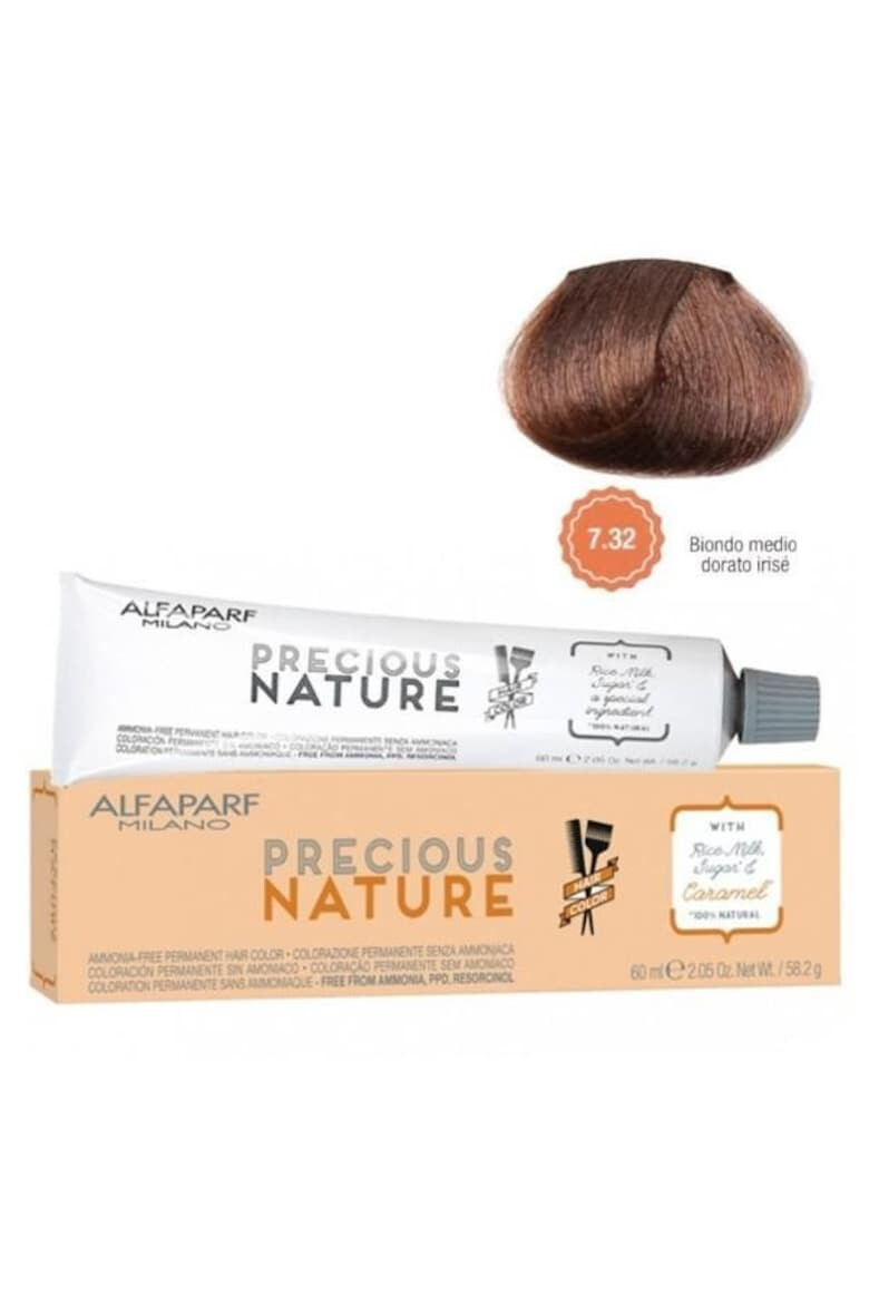 Alfaparf Milano Vopsea Permanenta fara amoniac Precious Nature 7.21 Biondo Medio Irise Cenere Femei 60 ml - Pled.ro