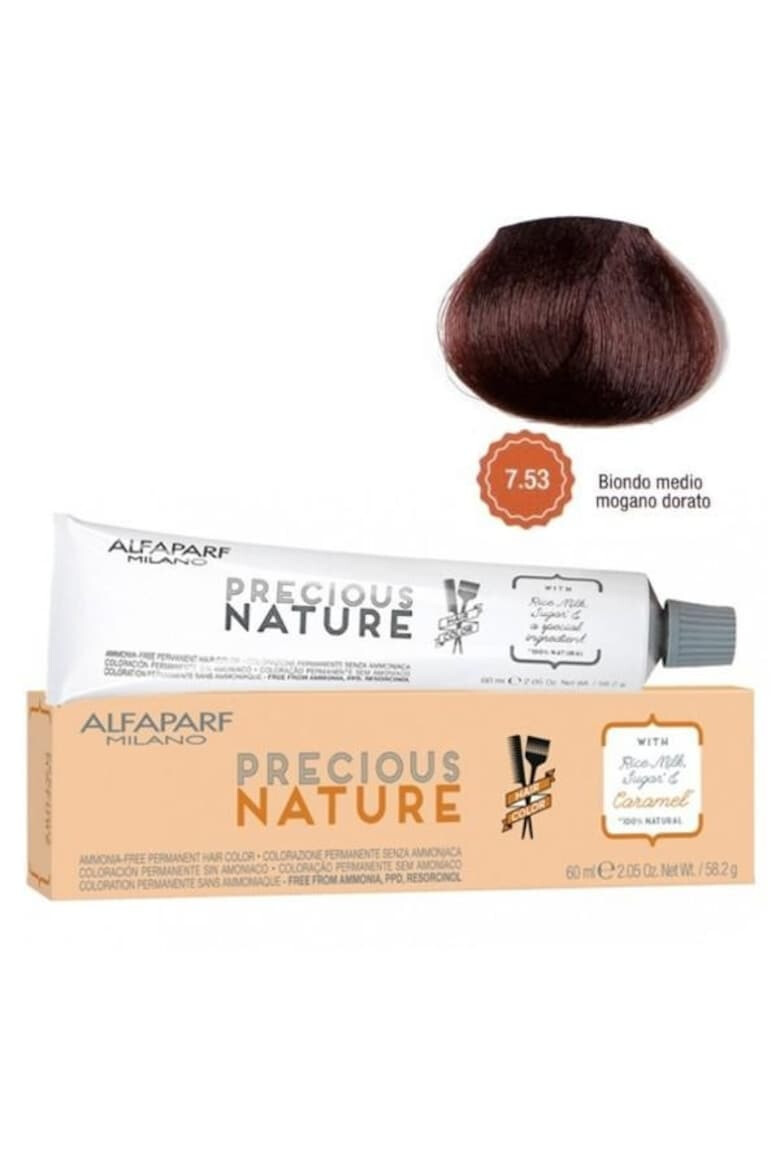 Alfaparf Milano Vopsea Permanenta fara amoniac Precious Nature 7.21 Biondo Medio Irise Cenere Femei 60 ml - Pled.ro