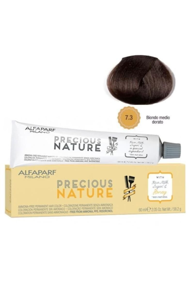 Alfaparf Milano Vopsea Permanenta fara amoniac Precious Nature 7.21 Biondo Medio Irise Cenere Femei 60 ml - Pled.ro