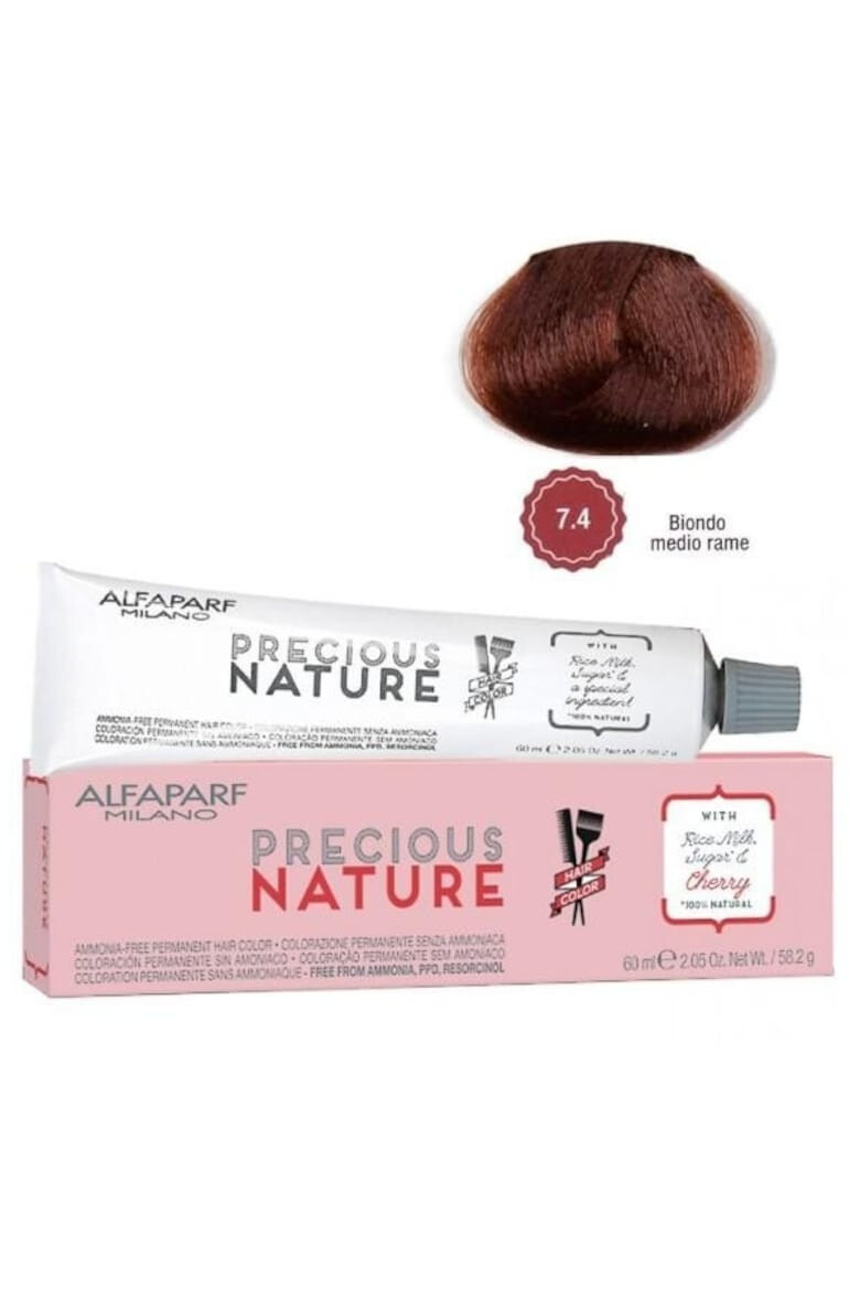 Alfaparf Milano Vopsea Permanenta fara amoniac Precious Nature 7.21 Biondo Medio Irise Cenere Femei 60 ml - Pled.ro