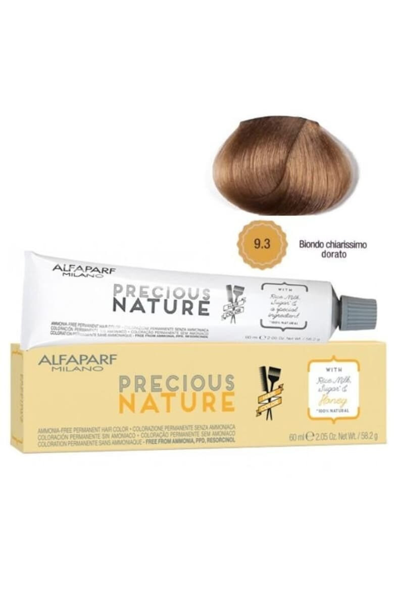 Alfaparf Milano Vopsea Permanenta fara amoniac Precious Nature 9.3 Biondo Chiarissimo Dorato Femei 60 ml - Pled.ro