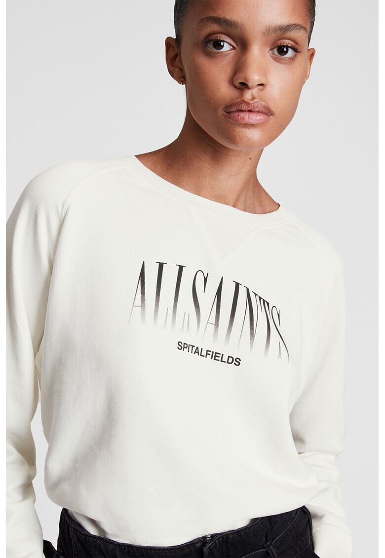 AllSaints Bluza sport cu decolteu la baza gatului si imprimeu logo - Pled.ro