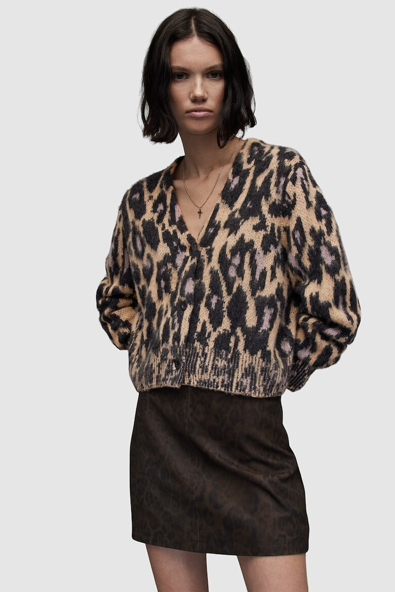 AllSaints Cardigan din amestec de lana cu animal print Leanne - Pled.ro