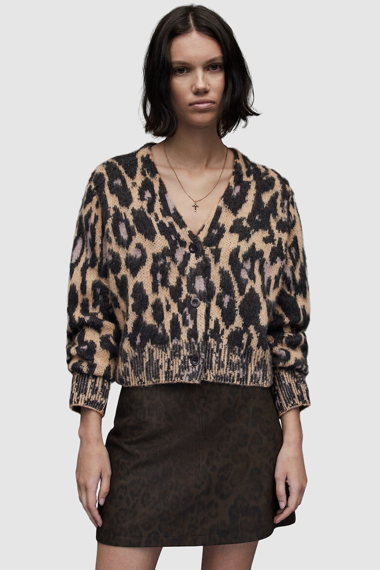 AllSaints Cardigan din amestec de lana cu animal print Leanne - Pled.ro