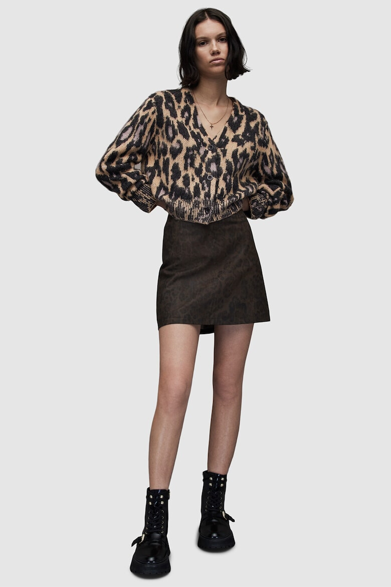 AllSaints Cardigan din amestec de lana cu animal print Leanne - Pled.ro