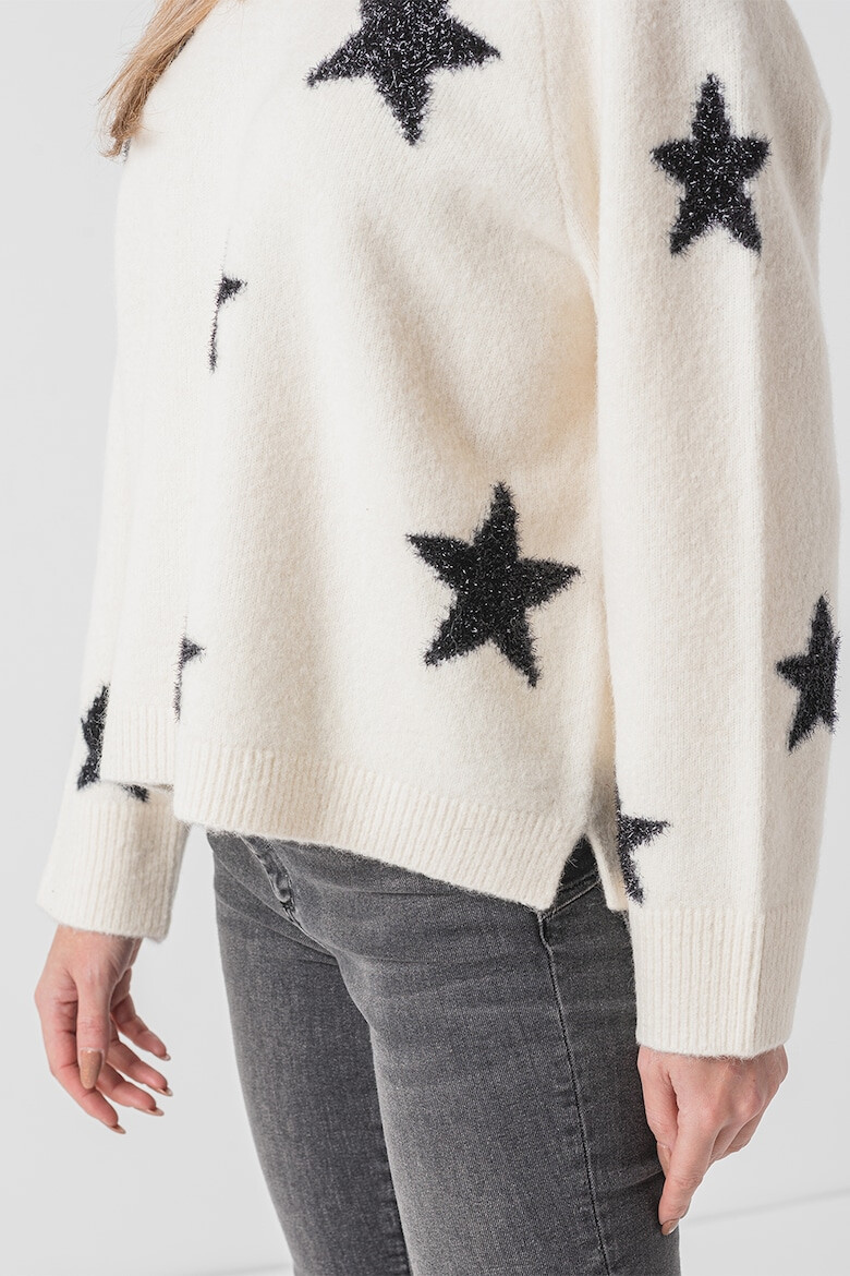 AllSaints Pulover din amestec de lana cu model cu stele Starlet - Pled.ro